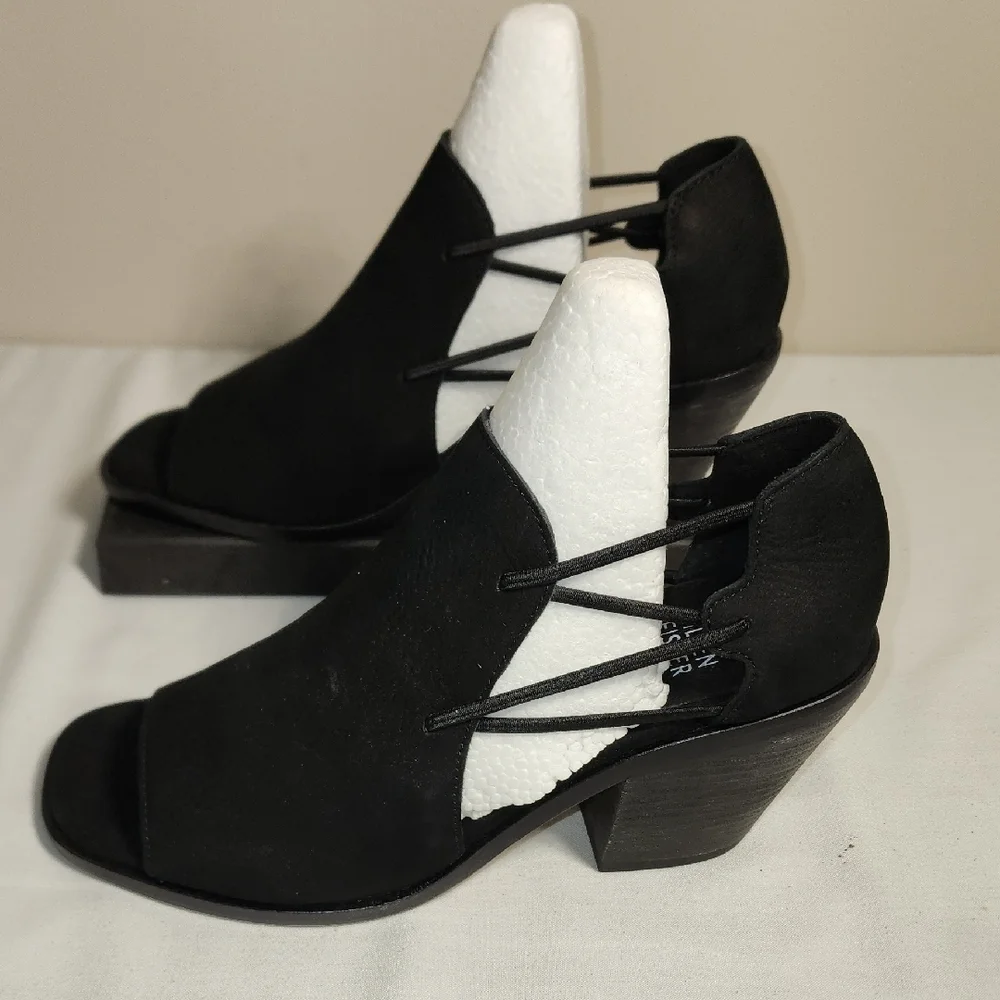 Eileen Fisher Black Block Heel Mules